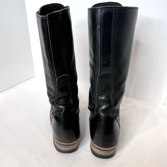 Skechers Tall Boots Genuine Leather Lace Up Platform Moto Combat Biker Size 6 - Picture 13 of 15